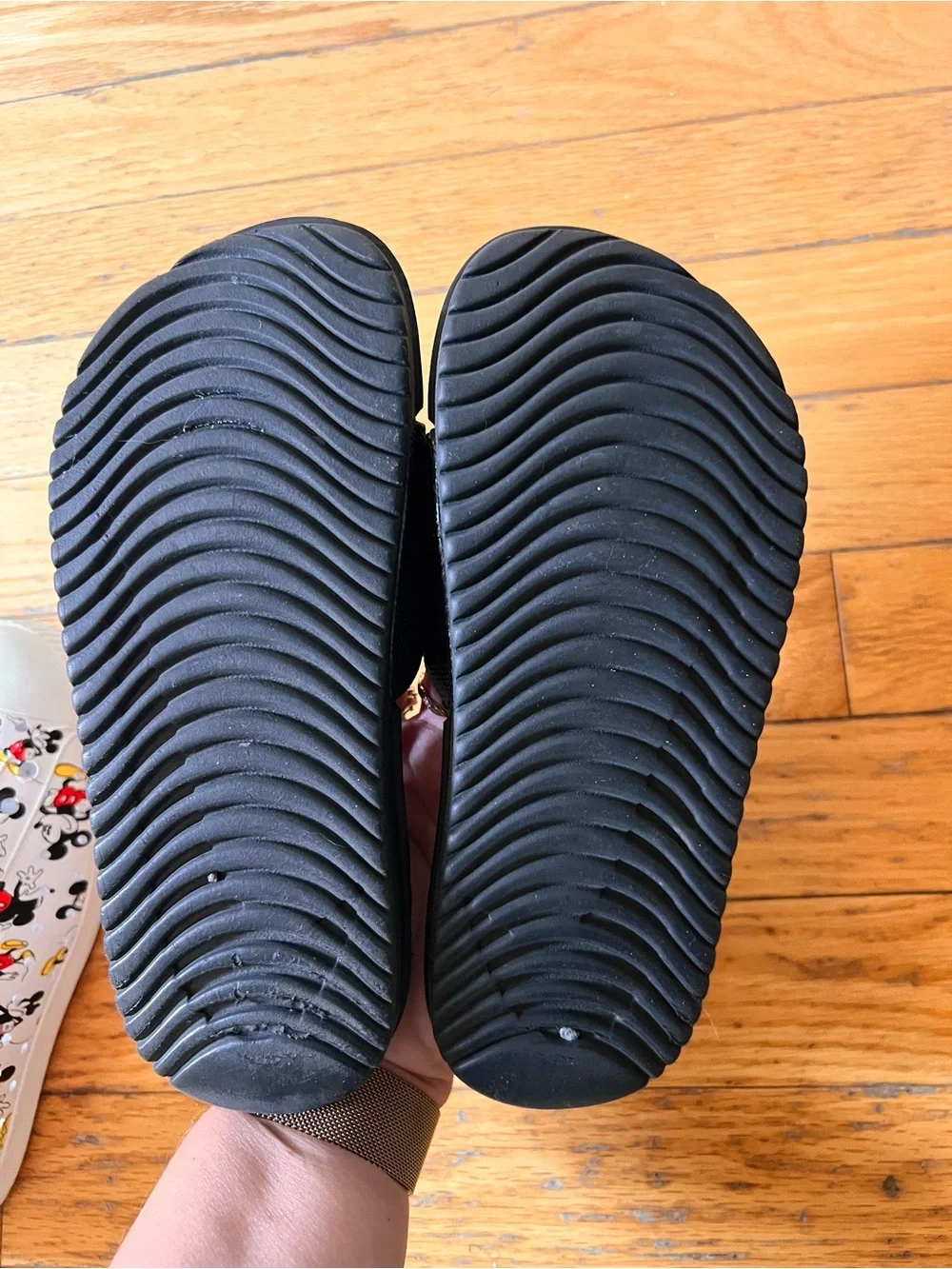 Nike Black Slide Sandals with White Swoosh